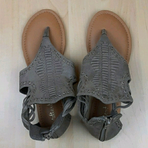 Altar'd State Leather Zip Back Sandals - Picture 5 of 8